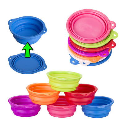 Collapsible Silicone Pet Travel Bowls Small and Large - vogizmo