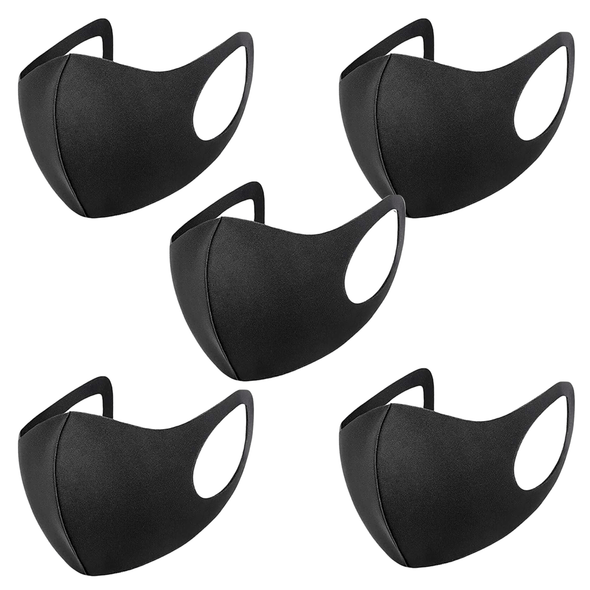 Space Cotton Face Masks - Pack of 5 - Black Reusable Washable - vogizmo